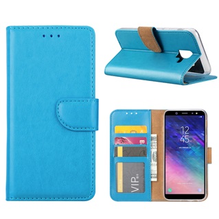 Hoesje voor Samsung Galaxy A6 2018 A600 - Book Case - geschikt voor 3 pasjes - Turquoise