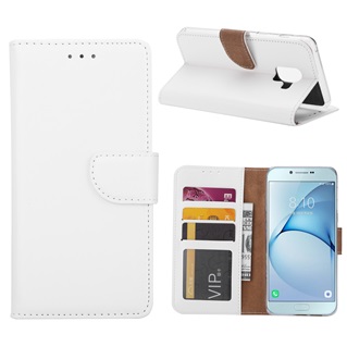 Hoesje voor Samsung Galaxy A8 2018 - Book Case - geschikt voor 3 pasjes - Wit
