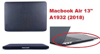 Macbook Case Laptop Cover voor New Macbook Air 2018 13 inch (A1932) - PU Laptop Cover - Zwart