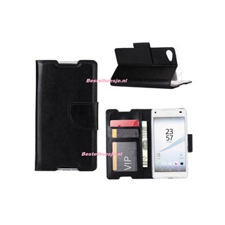 Hoesje voor Sony Xperia Z5 Compact - Book Case Zwart