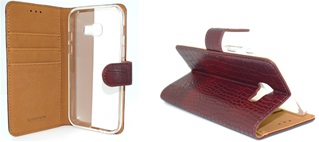 Hoesje voor Samsung Galaxy S5/S5 Neo - Book Case - Croco Print - Bordeaux Rood