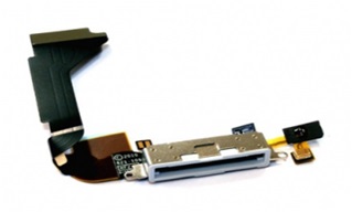 Laad Connector/Microfoon Flex Kabel Wit - Geschikt voor iPhone 4G