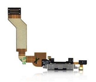 Laad Connector/Microfoon Flex Kabel Zwart - Geschikt voor iPhone 4S