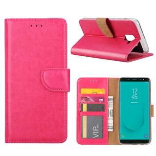 Hoesje voor Samsung Galaxy J6 (2018) J600 - Book Case - geschikt voor 3 pasjes - Pink