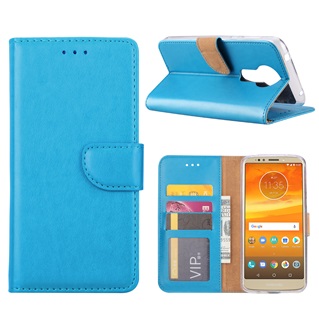 Hoesje voor Motorola Moto E5 Plus - Book Case - geschikt voor 3 pasjes - Turquoise