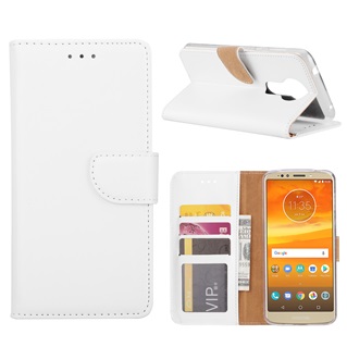Hoesje voor Motorola Moto E5 Plus - Book Case - geschikt voor 3 pasjes - Wit
