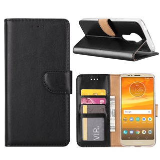 Hoesje voor Motorola Moto E5 Plus - Book Case - geschikt voor 3 pasjes - Zwart