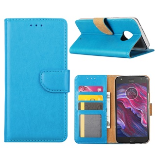 Xssive Hoesje voor Motorola Moto X4 - Book Case - Geschikt voor 3 pasjes - Turquoise