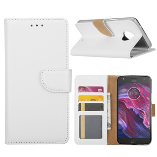Xssive Hoesje voor Motorola Moto X4 - Book Case - Geschikt voor 3 pasjes - Wit