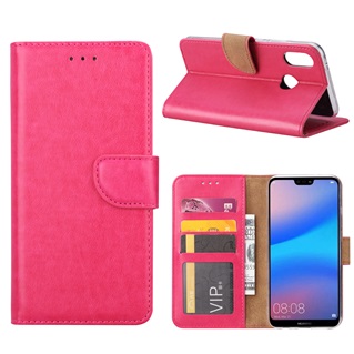 Hoesje voor Huawei P20 Lite - Book Case - geschikt voor 3 pasjes - Pink