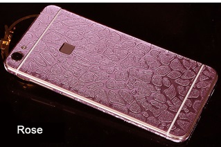 2x Glitter sticker voor Apple iPhone 6 Plus/6S Plus - rosé goud - met patroon