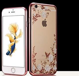 Transparant Hoesje met witte bloemetjes Apple iPhone 6/ 6s - Back Cover - TPU - Rose Rand