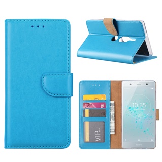 Hoesje voor Sony Xperia XZ2 Premium - Book Case - geschikt voor 3 pasjes - Turquoise