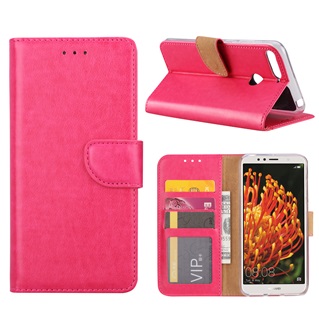 Hoesje voor Huawei Y6 2018 - Book Case - geschikt voor 3 pasjes - Pink
