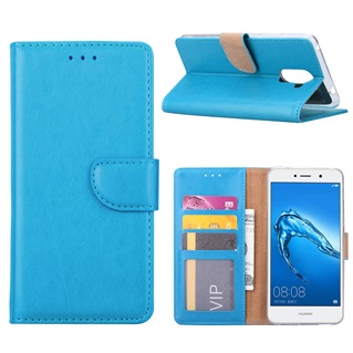 Hoesje voor Huawei Y7 Prime Book Case - geschikt voor 3 pasjes - Turquoise