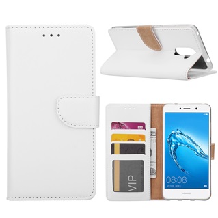 Hoesje voor Huawei Y7 Prime Book Case - geschikt voor 3 pasjes - Wit