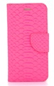 Hoesje voor Samsung Galaxy S4 Boek Hoesje Book Case Pink Schubben Print