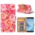 Hoesje voor Samsung Galaxy J5 2017 J530 - Book Case - Pink Roses