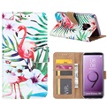 Hoesje voor Samsung Galaxy S9 - Book Case - Tropische Flamingo