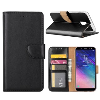 Hoesje voor Samsung Galaxy A6 2018 A600 - Book Case - geschikt voor 3 pasjes - Zwart