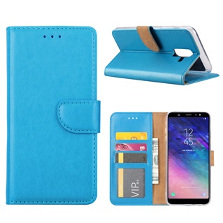 Hoesje voor Samsung Galaxy A6 Plus 2018 A605 - Book Case - geschikt voor 3 pasjes - Turquoise