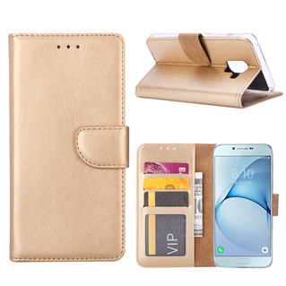 Hoesje voor Samsung Galaxy A8 2018 - Book Case - geschikt voor 3 pasjes - Goud