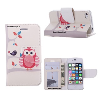 Boek hoesje - Book Case iPhone 4 Kleine Uil