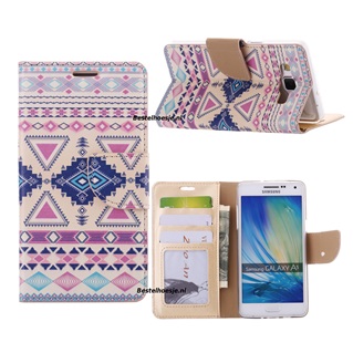 Hoesje voor Samsung Galaxy A5 2015 - Book Case Azteken Pink