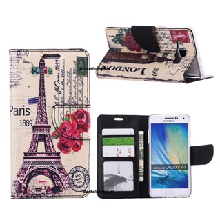 Hoesje voor Samsung Galaxy A3 2015 A300 - Book Case Eiffeltoren Big Ben