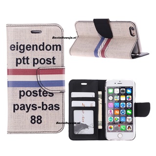 Hoesje voor Apple iPhone 6 Plus /6S Plus Boek Hoesje Book Case PTT Post