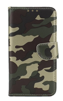 Hoesje voor Samsung Galaxy J510 J5 2016 - Book case - Camouflage groen