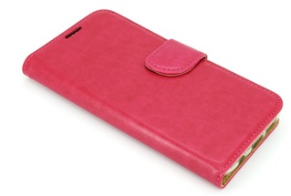 Hoesje voor Wiko Jerry - Book Case - Pink Roze - geschikt voor 3 pasjes
