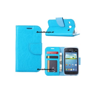Hoesje voor Samsung Galaxy Core i8260 - Book Case Turquoise