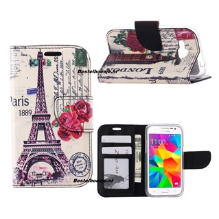 Hoesje voor Samsung Galaxy Core Prime G360 - Book Case Eiffeltoren Big Ben