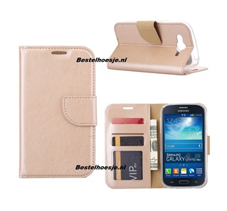 Hoesje voor Samsung Galaxy Grand Neo i9060 - Book Case Goud