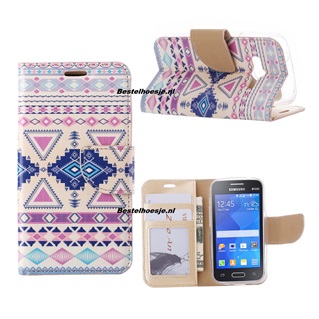 Hoesje voor Samsung Galaxy Grand Prime G530 - Book Case Azteken Pink