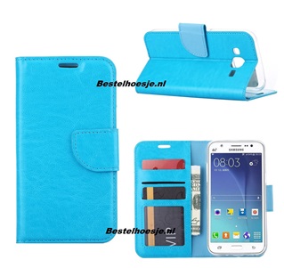 Hoesje voor Samsung Galaxy J5 2015 J500 - Book Case Turquoise