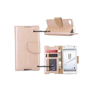 Hoesje voor Sony Xperia Z5 Compact - Book Case Goud