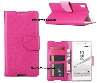 Hoesje voor Sony Xperia Z5 - Book Case Pink