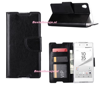 Boek Hoesje - Book Case Sony Xperia Z3 Plus - Zwart