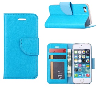 Hoesje voor Apple iPhone 4/4s Boek Hoesje Book Case Turquoise