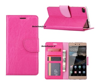 Hoesje Voor Huawei P8 Boek Hoesje Book Case Pink
