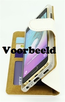 Hoesje voor Samsung Galaxy S6 - Book Case - met vlinder reliëf - geschikt voor pasjes - wit