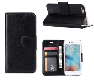 Hoesje Voor Apple iPhone 6 Plus /6S Plus - Zwart Boek Hoesje Book Case