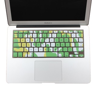 MacBook 13/15/17/Air/Pro/Retina - toetsenbord cover - siliconen - camouflage groen - Internationale indeling