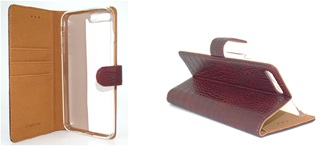 Hoesje voor Apple iPhone 7 Plus - Book Case - Croco Print - Bordeaux Rood