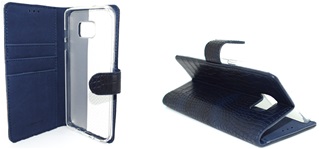 Hoesje voor Samsung Galaxy A3 2017 A320 - Book Case - Croco Print - Donker Blauw