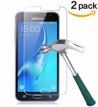 Xssive Glas Folie voor Samsung Galaxy J3 2016 - Tempered Glass - 2 stuks