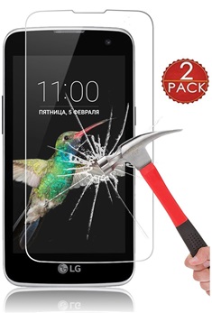 Screenprotector Glas Folie Tempered Glass voor LG K4 K120 Duo Pack - 2 stuks