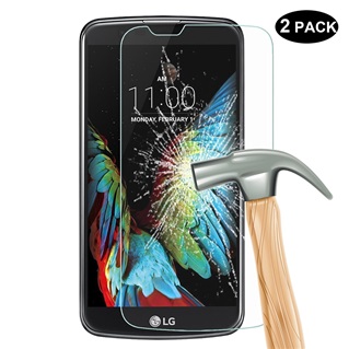 Screenprotector Glas Folie Tempered Glass voor LG K10 K420 Duo Pack - 2 stuks